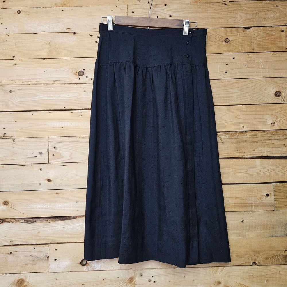 Vintage Union Made USA Classic Black Midaxi Skirt